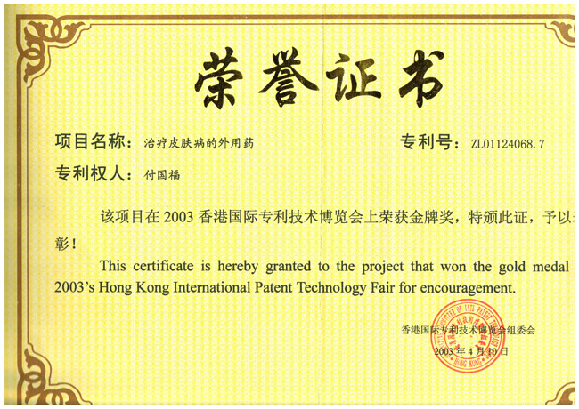 香港國際專利技術(shù)博覽會(huì)金牌獎(jiǎng)
